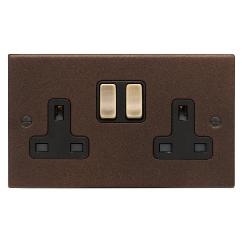 Switch Socket Outlet 2 gang 13 amp switch socket outlet Copper Bronze