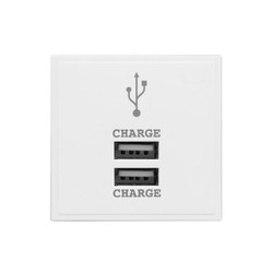 Euro USB Duel Charger Modules USB White