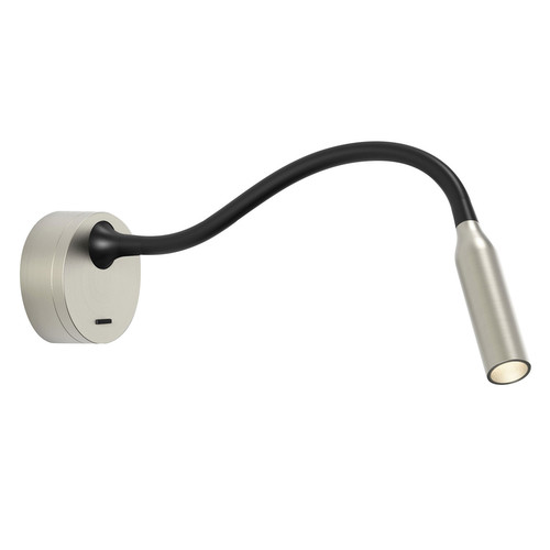 Lucca LED Switched Reading Wall Light 240V Matt Nickel 3.6W