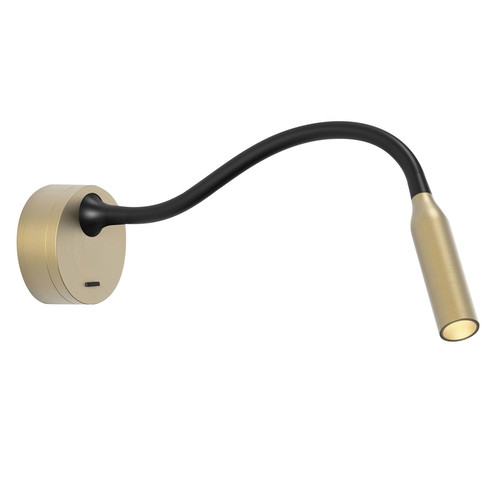 Lucca LED Switched Reading Wall Light 240V Matt Gold 3.6W