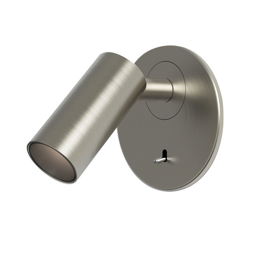 Micro Recessed LED Switched Wall Light 240V Matt Nickel 3.4W