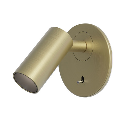 Micro Recessed LED Switched Wall Light 240V Matt Gold 3.4W
