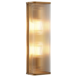 Avignon Square 500 Wall Light 2x12W Antique Brass