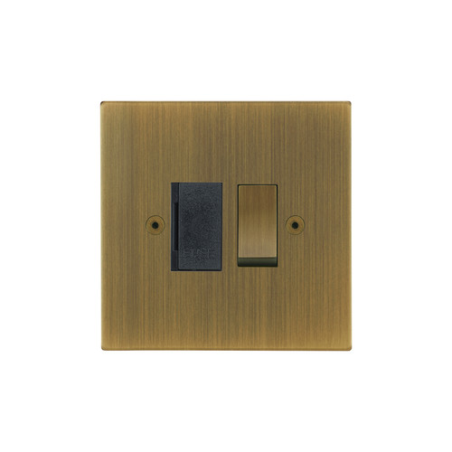 Horizon Square Fuse Spur 1 gang 13 amp switch Antique Brass