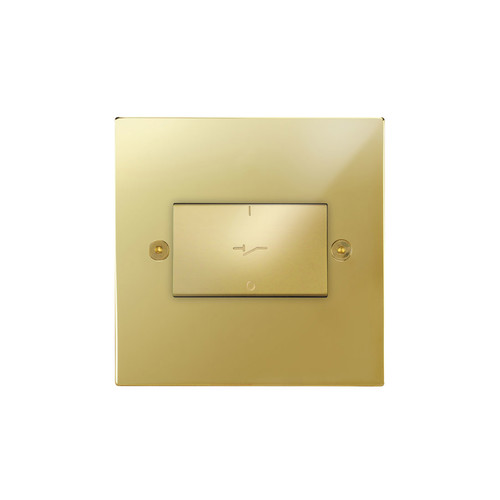 Horizon Square Fan Isolator Switch 1 gang Polished Brass