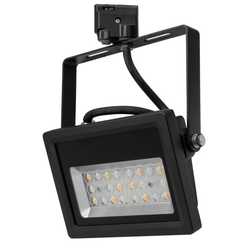 LED Black Single Circuit Track Floodlight 240V 10W (=100W) 3000K Warm White