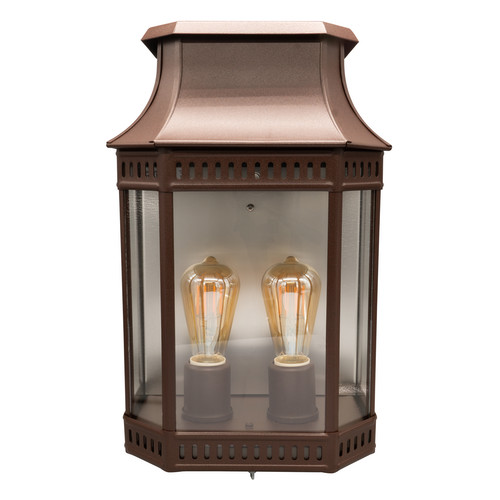 Louis Philippe 2 Outdoor Garden Lantern Wall Light 75W Rustic