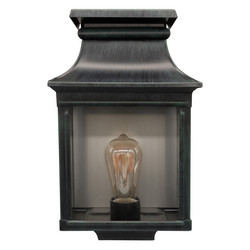 Louis Philippe 1 Outdoor Garden Lantern Wall Light 75W Green