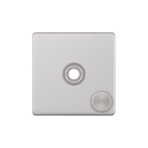 Dimmer Plate Screwless With Knobs 1 gang single Brushed Stainless
