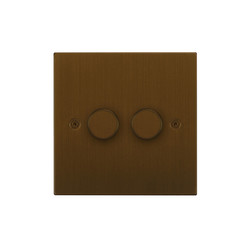 Horizon Square Dimmer Switch Multi-Dim Slave 2 gang 250 watt multi-way Antique Bronze