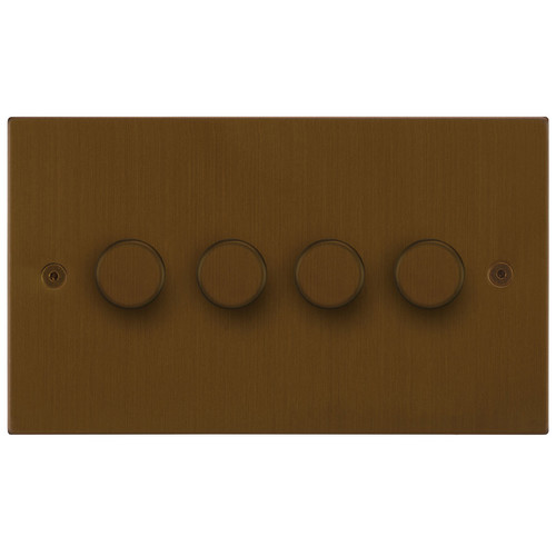 Horizon Square Dimmer Switch Multi-Dim Master 4 gang 250 watt multi-way Antique Bronze