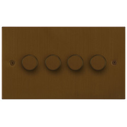 Horizon Square Dimmer Switch Multi-Dim Slave 4 gang 250 watt multi-way Antique Bronze