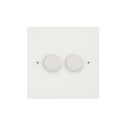 Horizon Square Dimmer Switch 2 gang 400 watt  2 way Primed White