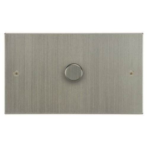 Horizon Square Dimmer Switch 1 gang 1000 watt 2 way double plate Satin Nickel