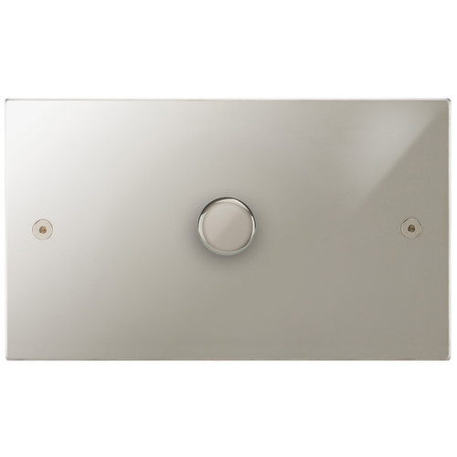 Horizon Square Dimmer Switch 1 gang 400 watt 2 way double plate Polished Nickel