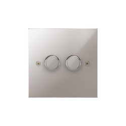 Horizon Square Dimmer Switch Multi-Dim Slave 2 gang 250 watt multi-way Polished Steel