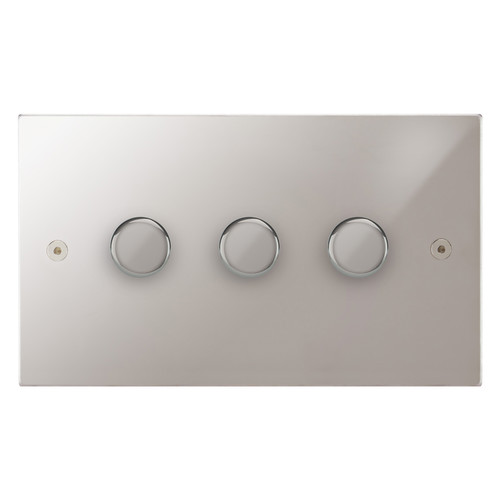 Horizon Square Dimmer Switch Multi-Dim Slave 3 gang 250 watt multi-way Polished Chrome