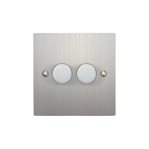 Dimmer Switch 2 gang 400 watt 2 way Aluminium