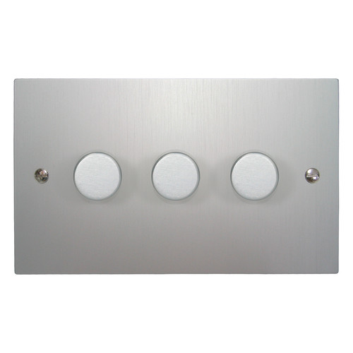 Dimmer Switch 3 gang 400 watt 2 way Aluminium