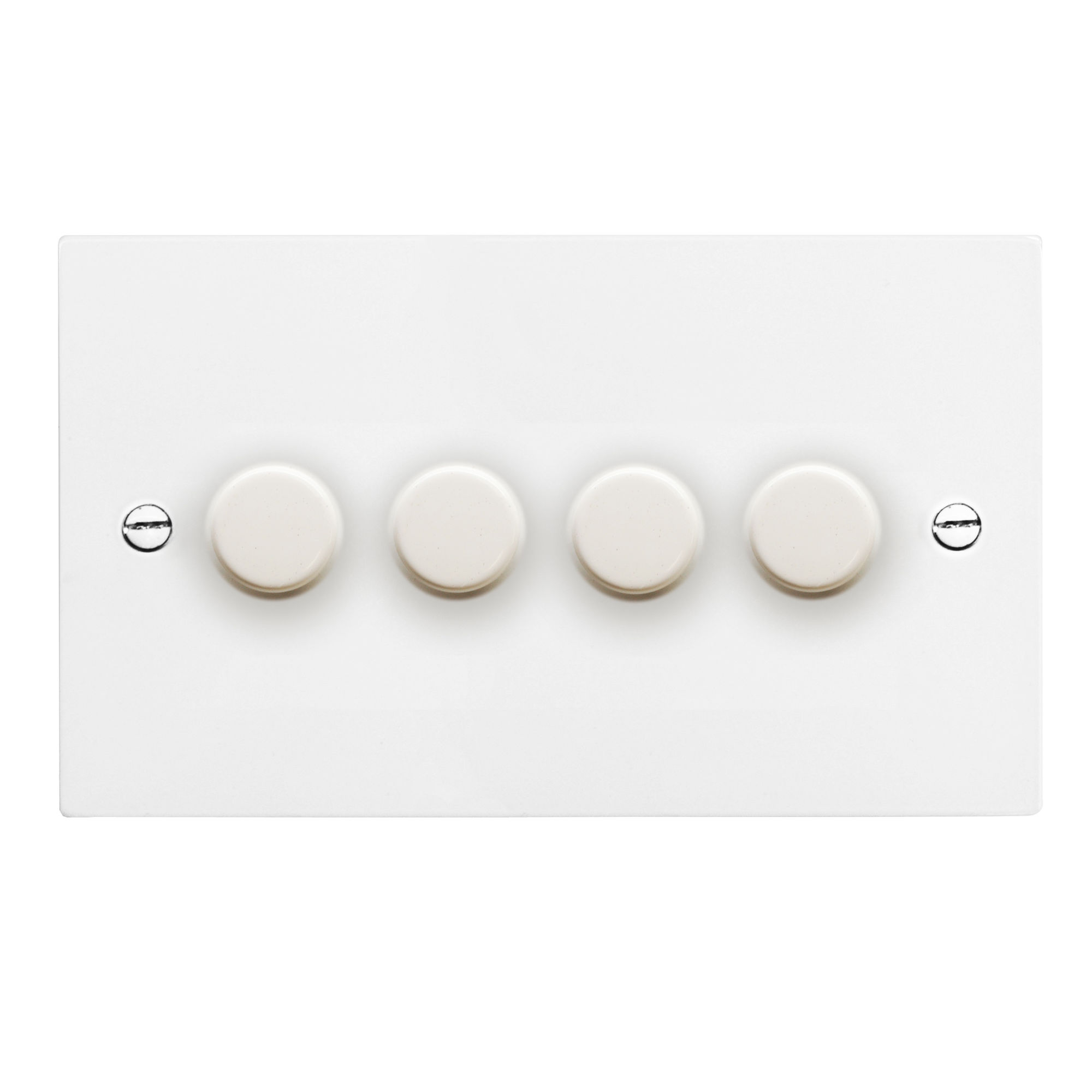 Dimmer Switch 4 gang dimmer switch 400 watt 2 way Satin White Aluminium