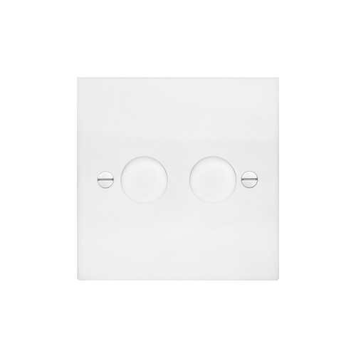 Dimmer Switch V-PRO Trailing Edge LED 2 gang 120 watt 2 way Matt White