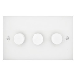 Dimmer Switch V-PRO Trailing Edge LED 3 gang 120 watt 2 way Matt White