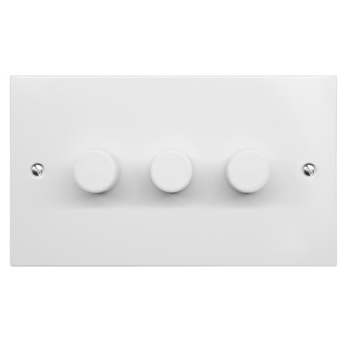Dimmer Switch 3 Gang 2 Way 400W White