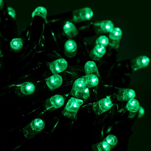 LED Connectable String Light 10m, 100 8mm Lights, 2-in-1 Switchable Warm White and Green, 240V Warm White or Green