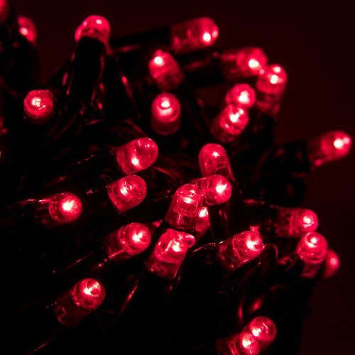 LED String Light 10m, 100 8mm Lights, 2-in-1 Switchable Warm White and Red, Indoor/Outdoor, 240V Warm White or Red