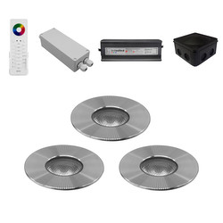 RGBW Recessed Uplight 3000K Kit 3x3W Stainless Steel
