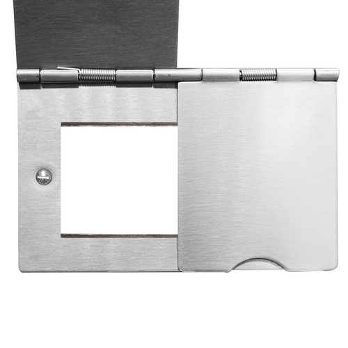 Floor Socket 4 gang Euro Satin Stainless Steel
