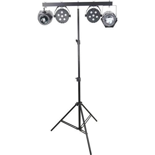 FX Lab 4-Way DJ Light & Stand Set Black