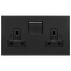Horizon Square Switched Socket Outlet 2 gang 13 amp