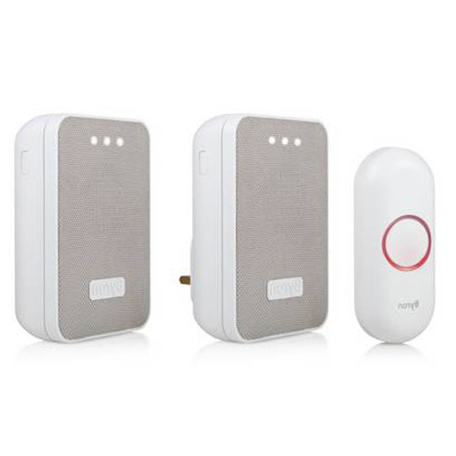 Wirefree Plug In Door Chime Twin Kit White
