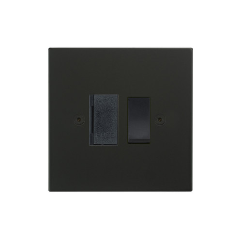 Horizon Square Fuse Spur 1 gang 13 amp switch fuse spur Matt Black