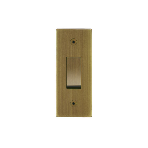 Horizon Square Architrave Switch 1 gang rocker Antique Brass