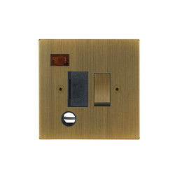 Horizon Square Fuse Spur 1 gang 13 amp switched flex outlet neon Antique Brass