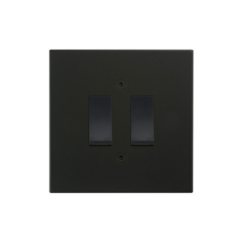 Horizon Square Rocker Switch 2 gang 20 amp 2 way Matt Black