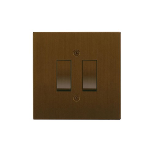Horizon Square Rocker Switch 2 gang 20 amp intermediate Antique Bronze
