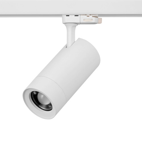 Lenzo L Three Circuit Track Light 940 Zoom Lens 18-50° Built-In Dimmer White 30W 4000K Cool White