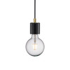Siv Black Marble Pendant Light 60W Black