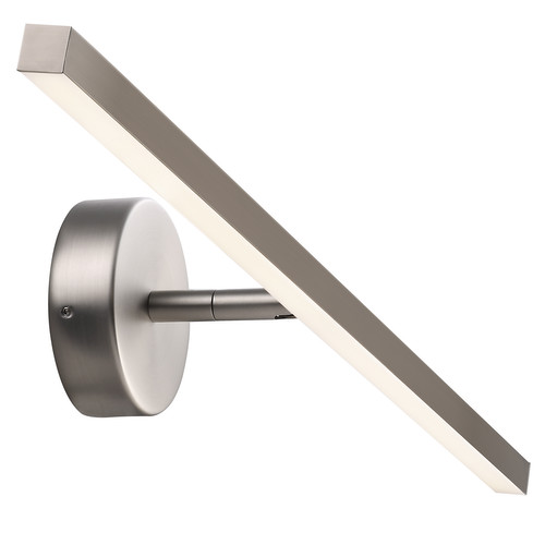 IP S13 60 LED Bathroom Wall Light 6.3W Brushed Steel 3000K Warm White