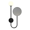 Orb Wall Mirror Light 240V Matt Black 3W
