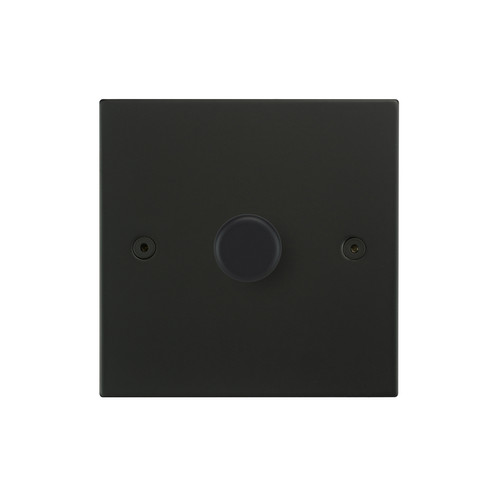 Horizon Square Dimmer Switch 1 gang 400 watt 2 way Matt Black