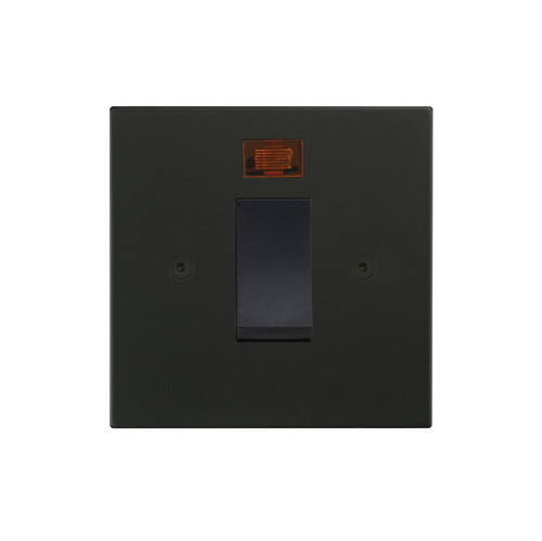 Horizon Square Cooker Switch 1 gang plate 45 amp cooker neon Matt Black