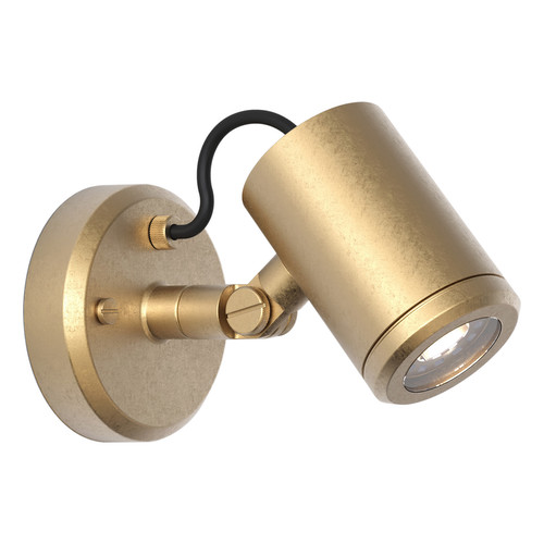 Jura Single Spot Outdoor Garden Wall Light Solid Brass 6W