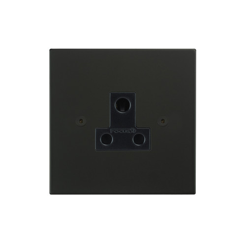Horizon Square Socket 1 gang 5 amp unswitched Matt Black