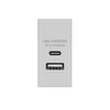 Euro USB A and USB Type C Charger Modules USB White