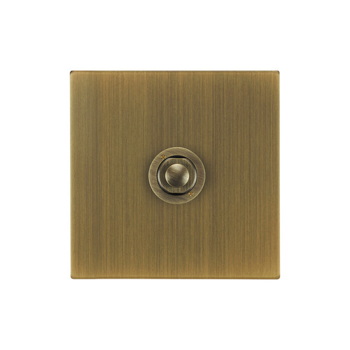 Horizon Square Push Button Switch 1 gang Antique Brass