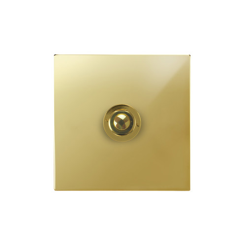 Horizon Square Push Button Switch 1 gang Polished Brass